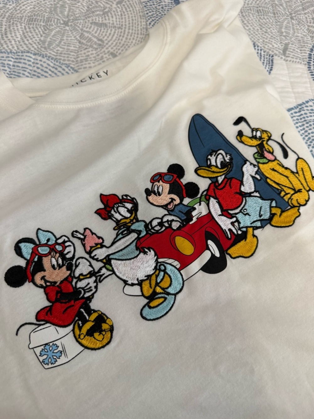 Disney tee with Classic Mickey & Friends Road Trip Patch